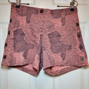 Anthropologie Cartonnier Shorts Button Sides Salmon/Navy Blue Size 4